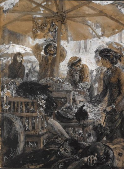 Scena di mercato a Verona da Adolph Menzel